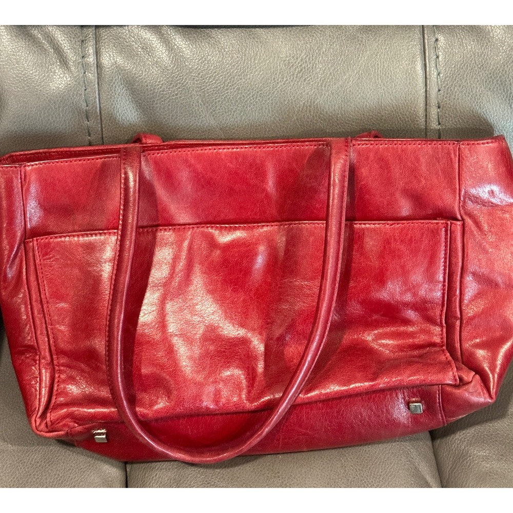 Danier‎ Red Leather Tote Bag Italian Leather Shoulder Bag